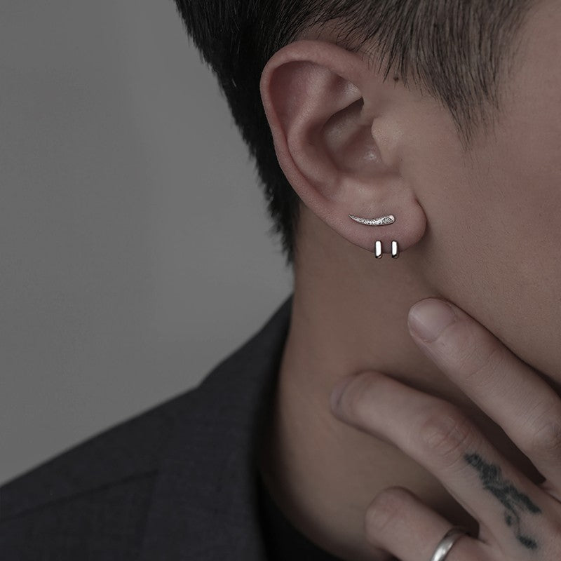 Men's Removable Hip Hop Crescent Earring