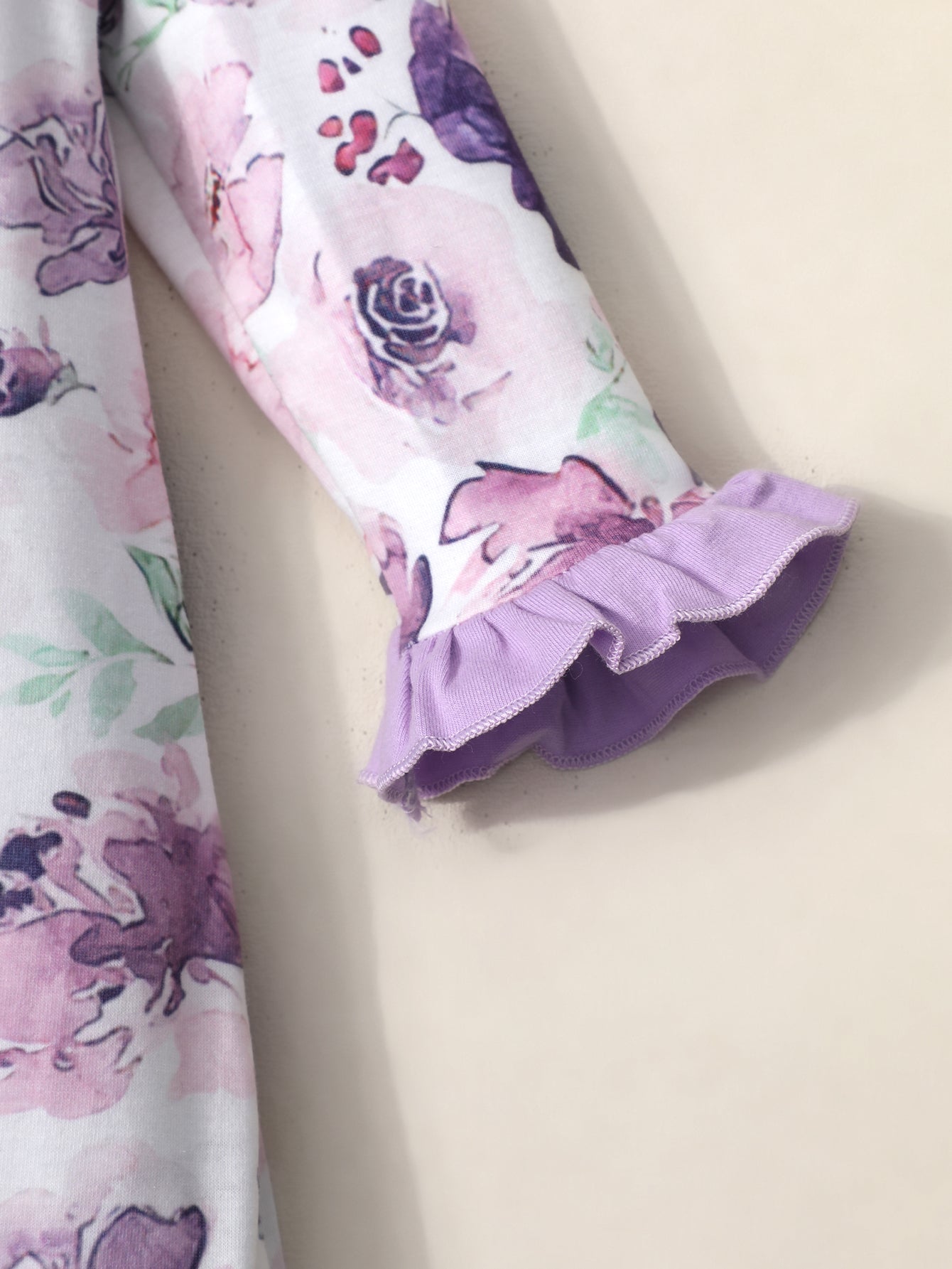 2pcs Baby Girls Floral Romper & Headband Set Clothes