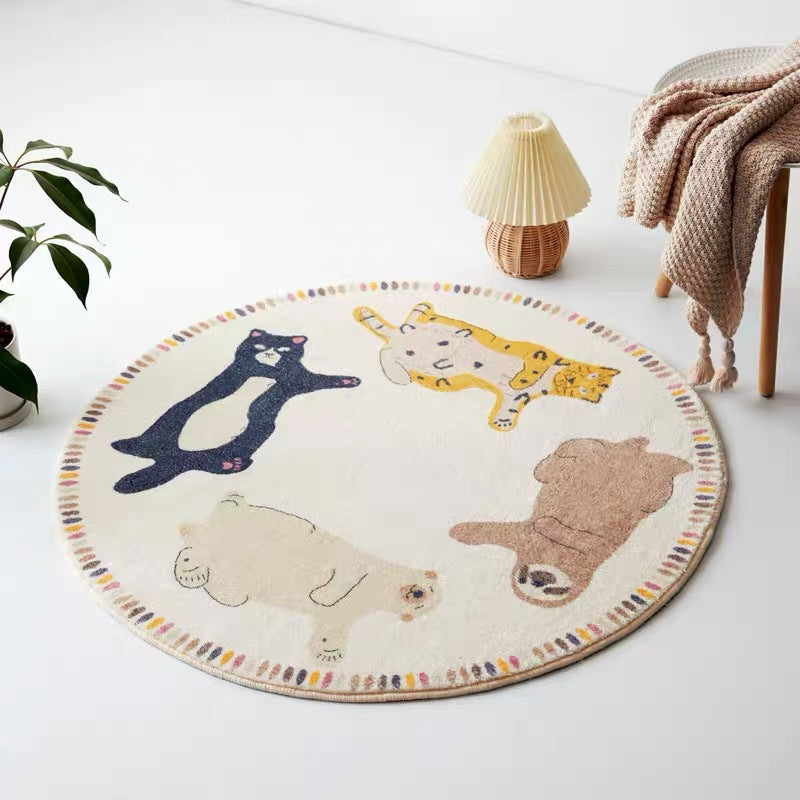 Cartoon Animal Cashmere Carpet for Children's Room Bedroom Living Room