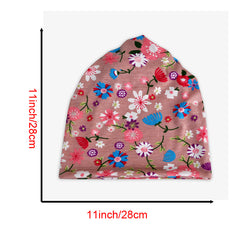 Flower Print Slouchy Beanie Lightweight Skull Cap