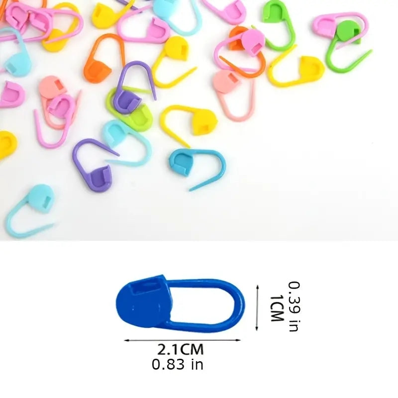 100pcs Mix Plastic Small Pins Locking Stitch Markers Crochet Latch Knitting