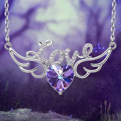 Heart Wings Pendant Necklace Decorative Accessories Gift For Girls