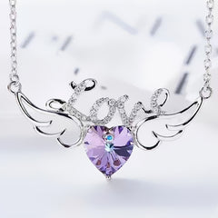 Heart Wings Pendant Necklace Decorative Accessories Gift For Girls