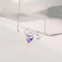 Heart Wings Pendant Necklace Decorative Accessories Gift For Girls
