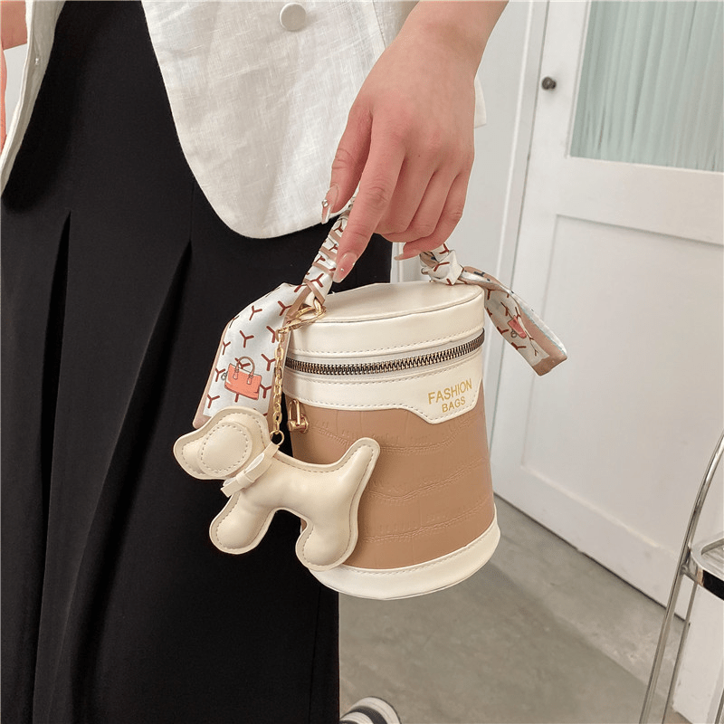 Girls Silk Scarf Bucket Bag Shoulder Bag Princess Crossbody Bag