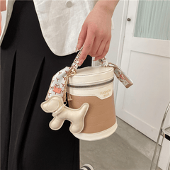 Girls Silk Scarf Bucket Bag Shoulder Bag Princess Crossbody Bag