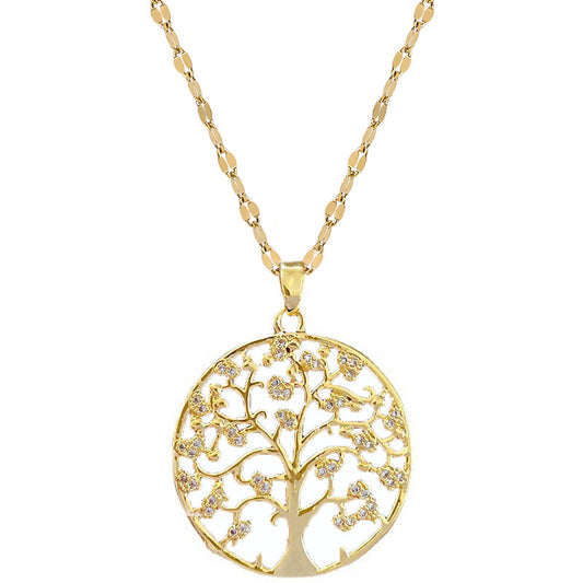Creative Zircon Tree Of Life Pendant Necklace Gift For Girls