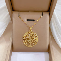 Creative Zircon Tree Of Life Pendant Necklace Gift For Girls