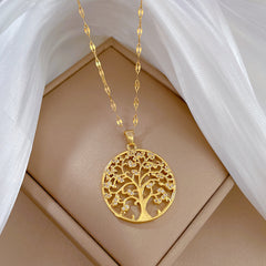 Creative Zircon Tree Of Life Pendant Necklace Gift For Girls