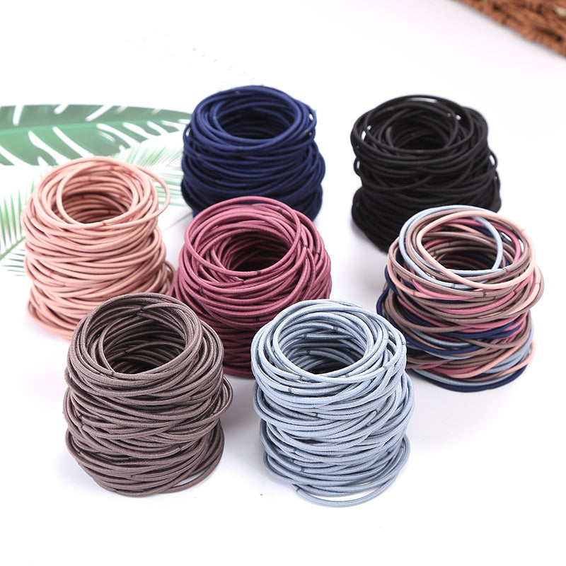 100pcs Colorful Elastic Hair Ties for Girls