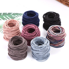 100pcs Colorful Elastic Hair Ties for Girls
