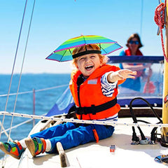 Adjustable Rainbow Umbrella Hat for Sun Protection