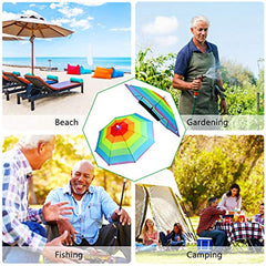 Adjustable Rainbow Umbrella Hat for Sun Protection