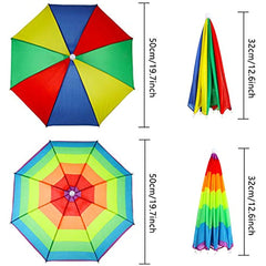 Adjustable Rainbow Umbrella Hat for Sun Protection