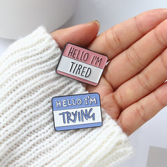 Letter Pattern Collar Pin Brooch Enamel Badge for Men