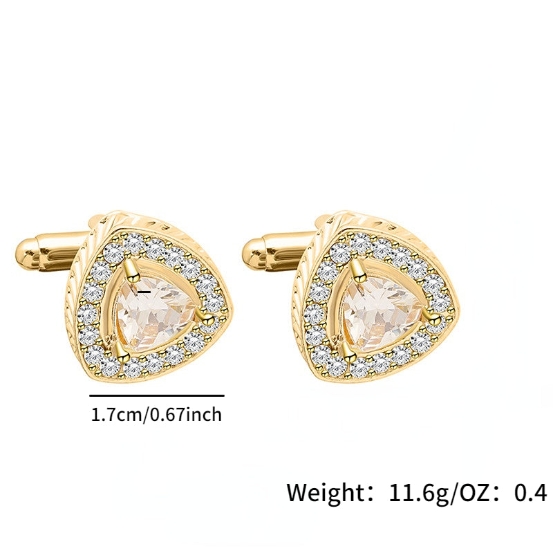 Triangle Inlaid Diamond Cufflinks Business Accessories