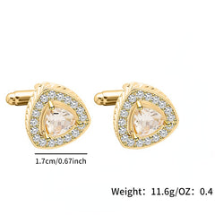 Triangle Inlaid Diamond Cufflinks Business Accessories