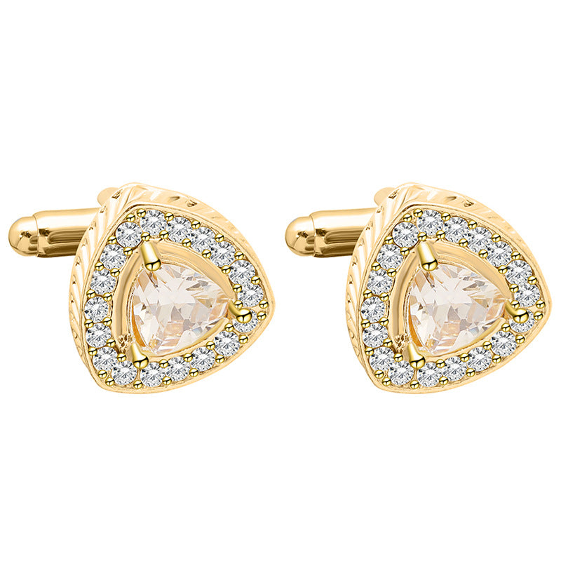 Triangle Inlaid Diamond Cufflinks Business Accessories