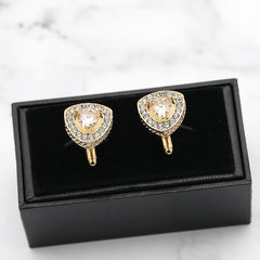 Triangle Inlaid Diamond Cufflinks Business Accessories