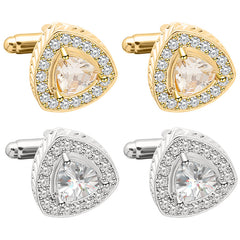 Triangle Inlaid Diamond Cufflinks Business Accessories