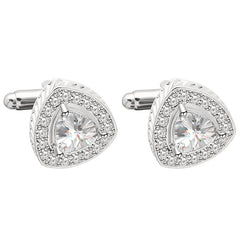 Triangle Inlaid Diamond Cufflinks Business Accessories