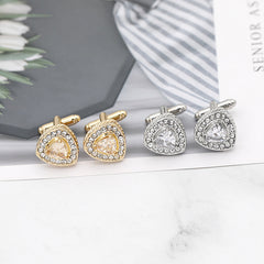 Triangle Inlaid Diamond Cufflinks Business Accessories