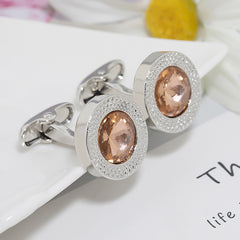 Wedding Cufflinks Men's Diamond Inlaid