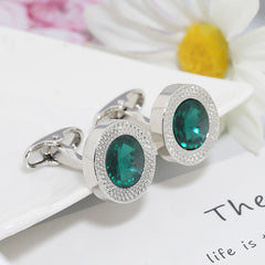 Wedding Cufflinks Men's Diamond Inlaid