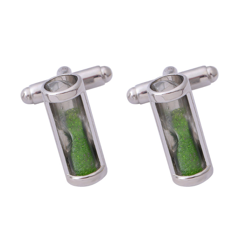 Time Hourglass Crystal Cufflinks CuffStuds Men's Cufflinks