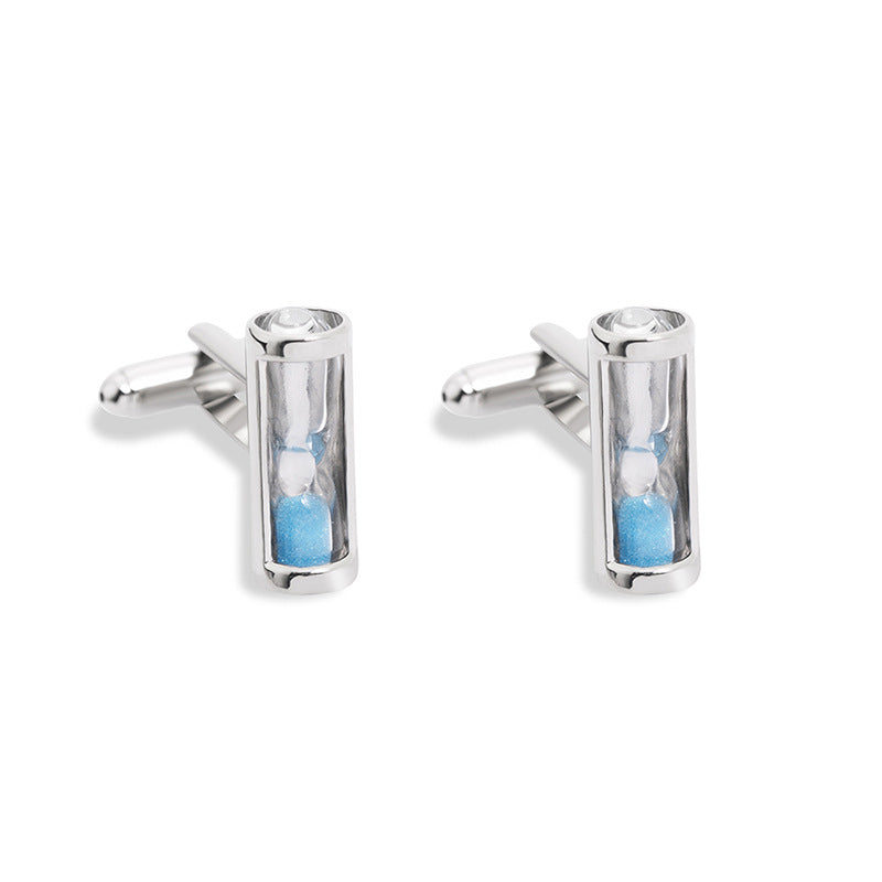 Time Hourglass Crystal Cufflinks CuffStuds Men's Cufflinks