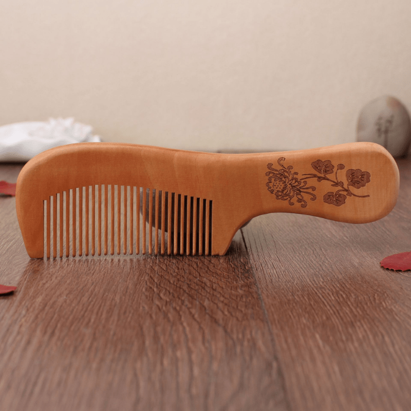 Large Peach Wood Comb Anti Static Portable Cosmetic Comb Gift Comb