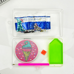 Crystal Strawberry Pattern Mirror Compact Mirror for Travel Camping Home Use