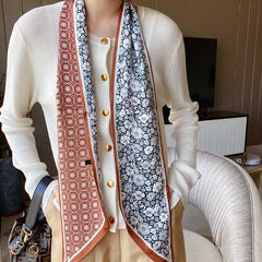 Casual Silk Long Ribbon Skinny Scarf Headband Handbag Handle Charm Gift