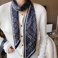 Casual Silk Long Ribbon Skinny Scarf Headband Handbag Handle Charm Gift