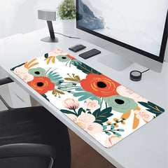 Large Flower Gamer Mouse Pad - Non-Slip Waterproof Natural Rubber Base
