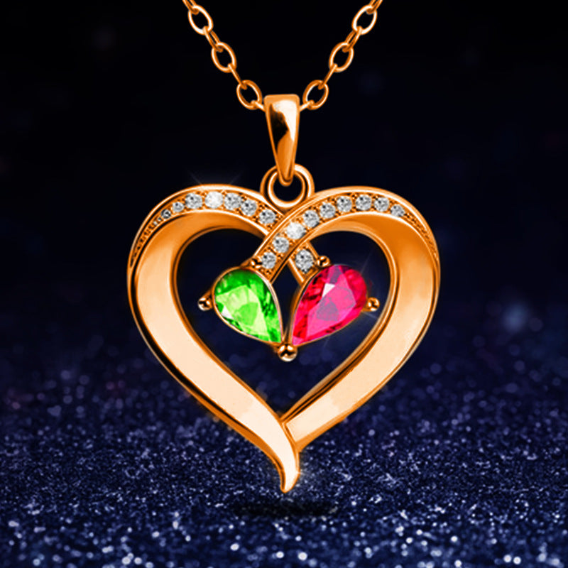 Stone Heart Pendant Necklace Jewelry for Men Women