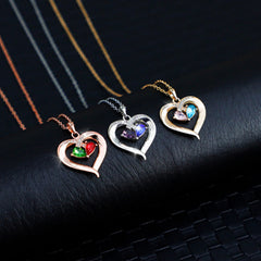 Stone Heart Pendant Necklace Jewelry for Men Women