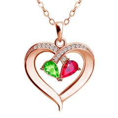 Stone Heart Pendant Necklace Jewelry for Men Women
