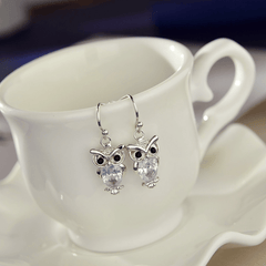 Rhinestone Owl Earrings Decorative Accessories for Girls
