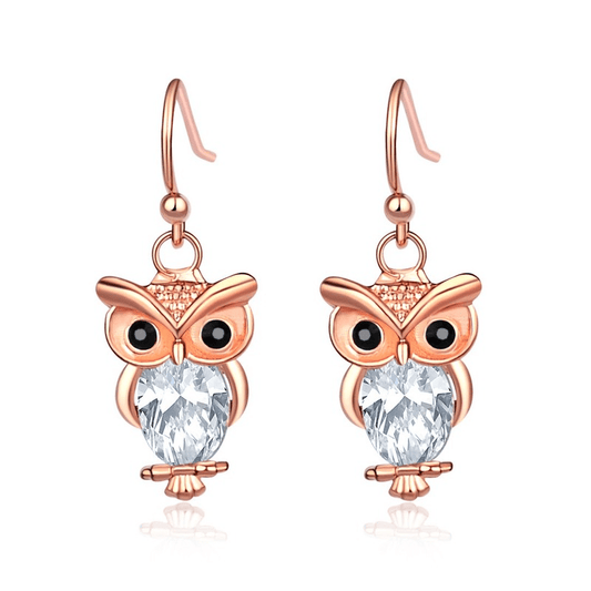 Rhinestone Owl Earrings Decorative Accessories for Girls