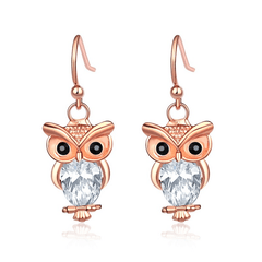 Rhinestone Owl Earrings Decorative Accessories for Girls