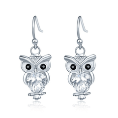 Rhinestone Owl Earrings Decorative Accessories for Girls