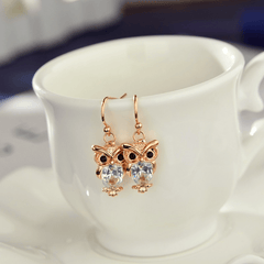 Rhinestone Owl Earrings Decorative Accessories for Girls