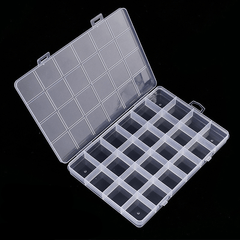 Plastic Jewelry Box 24 Grids Storage Case Earring Bead Display Organizer