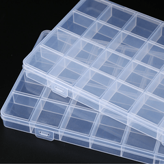 Plastic Jewelry Box 24 Grids Storage Case Earring Bead Display Organizer