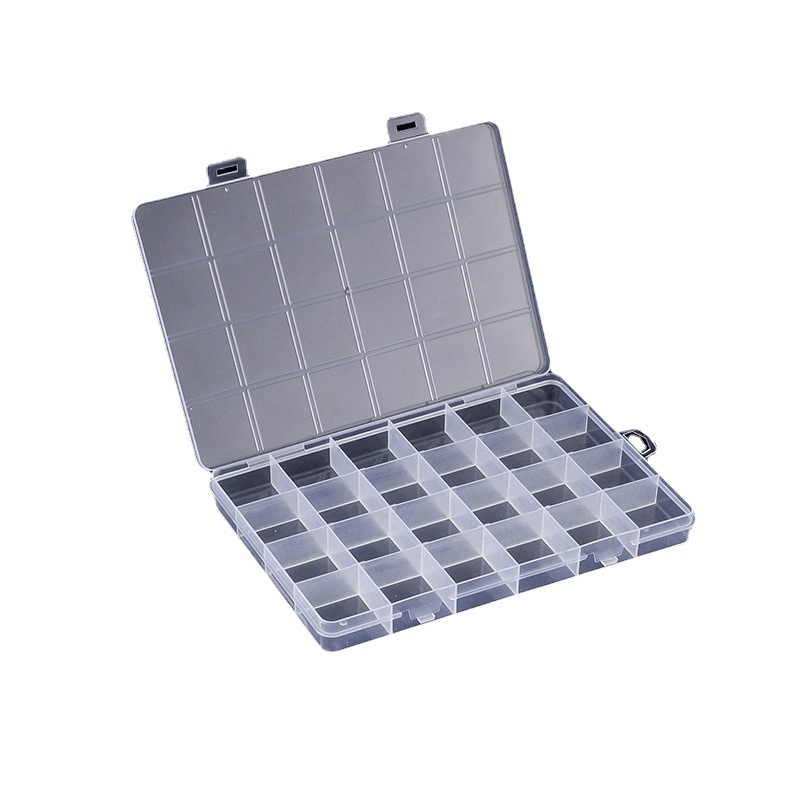 Plastic Jewelry Box 24 Grids Storage Case Earring Bead Display Organizer
