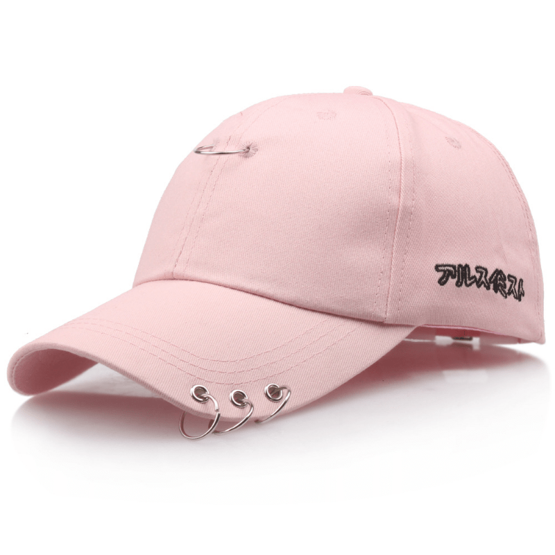 Summer Iron Ring Baseball Cap Cotton Letter Peaked Cap