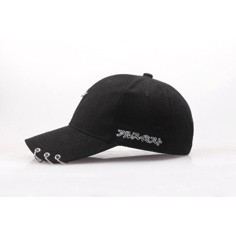 Summer Iron Ring Baseball Cap Cotton Letter Peaked Cap