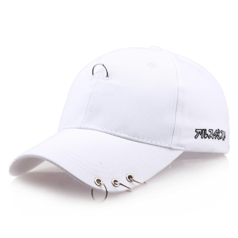 Summer Iron Ring Baseball Cap Cotton Letter Peaked Cap