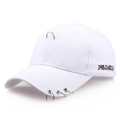 Summer Iron Ring Baseball Cap Cotton Letter Peaked Cap